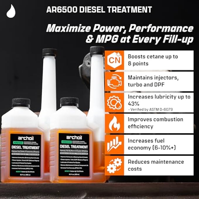 Archoil AR6500 DIESEL TREATMENT (10.1 OZ) - FOUR PACK - TREATS 400 GALLONS - ADDITIVE FOR ALL DIESEL VEHICLES - Image 2